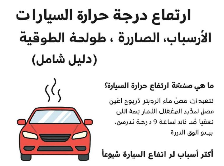 ارتفاع درجة حرارة السيارات: الأسباب، الأضرار، وطريقة الوقاية (دليل شامل)